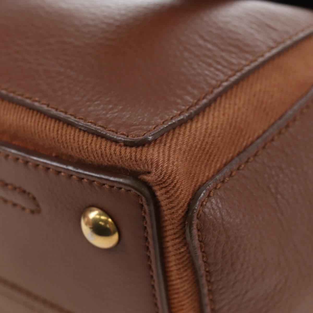 SAINT LAURENT Muse Toe Hand Bag Leather 2way Brown Gold 283761 Auth 203469V
