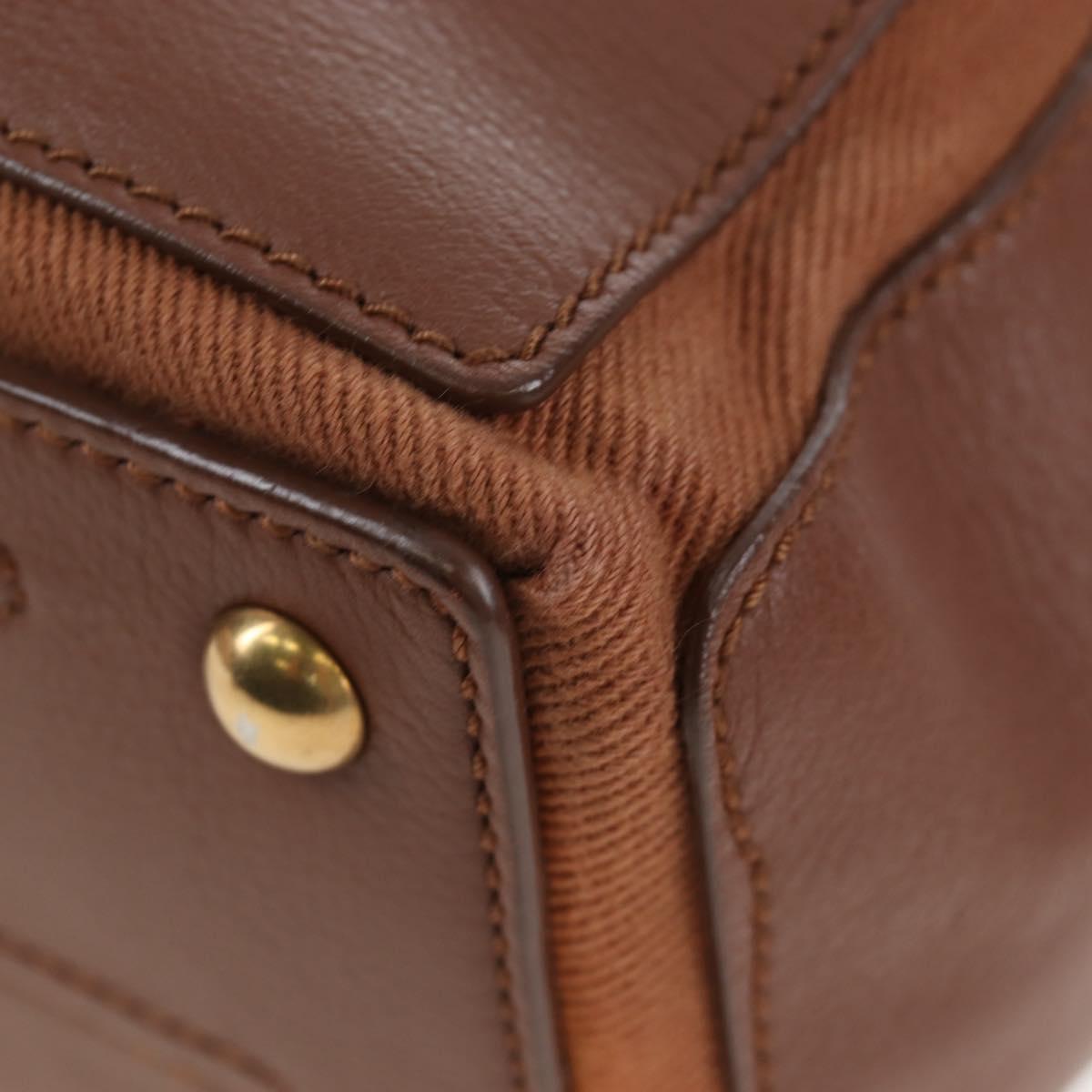 SAINT LAURENT Muse Toe Hand Bag Leather 2way Brown Gold 283761 Auth 203469V