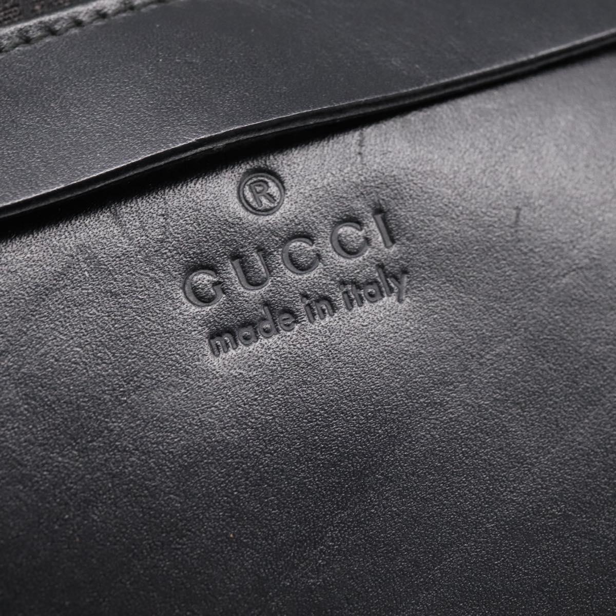 GUCCI GG Canvas Tote Bag Black Silver 019 0426 Auth 203470