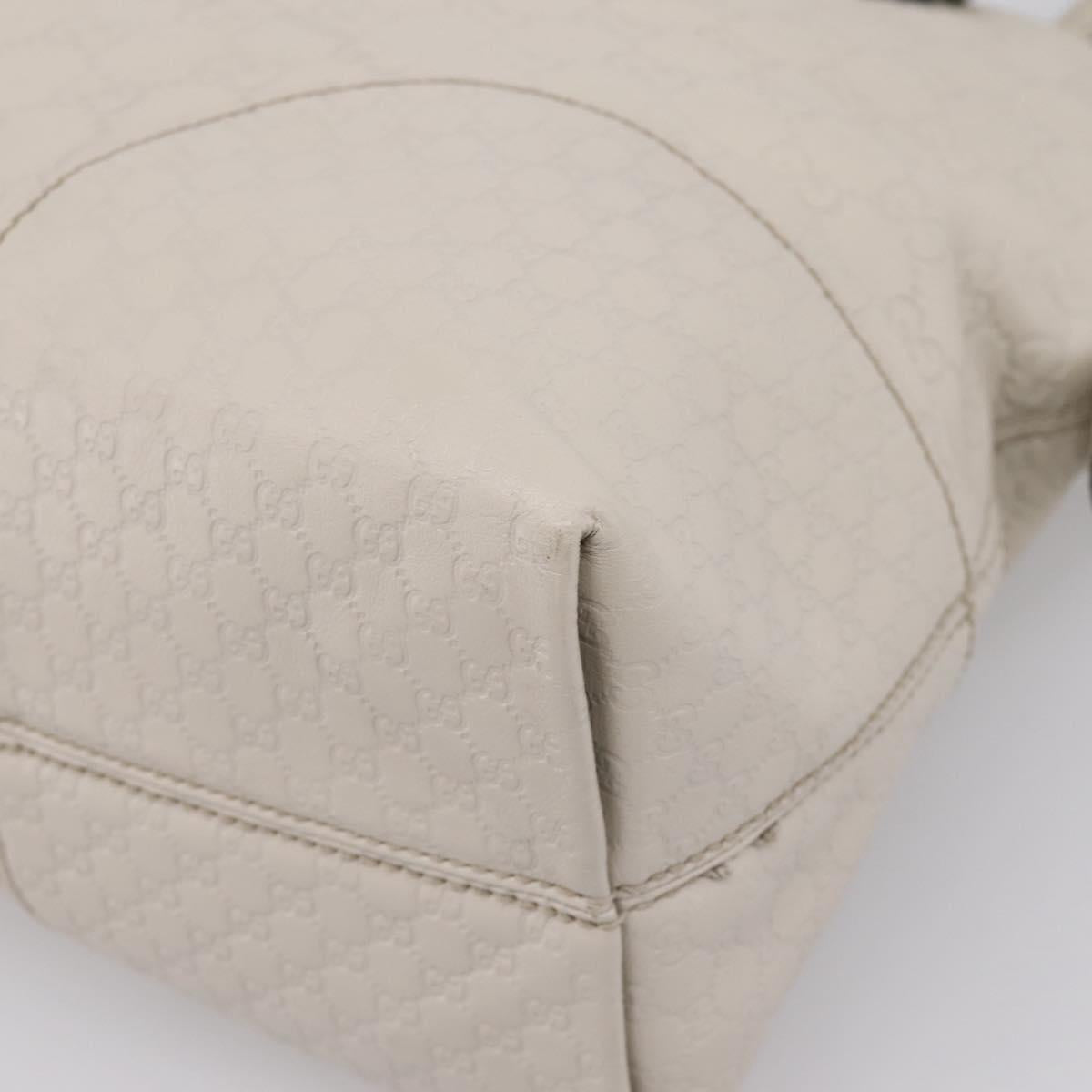 GUCCI GG Canvas Guccissima Shoulder Bag Leather Ivory Gold 323673 Auth 203471