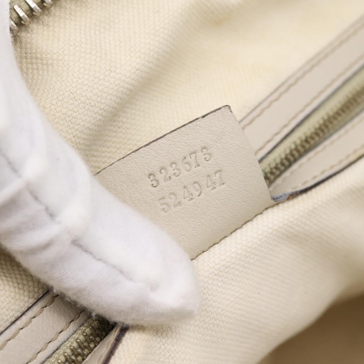GUCCI GG Canvas Guccissima Shoulder Bag Leather Ivory Gold 323673 Auth 203471