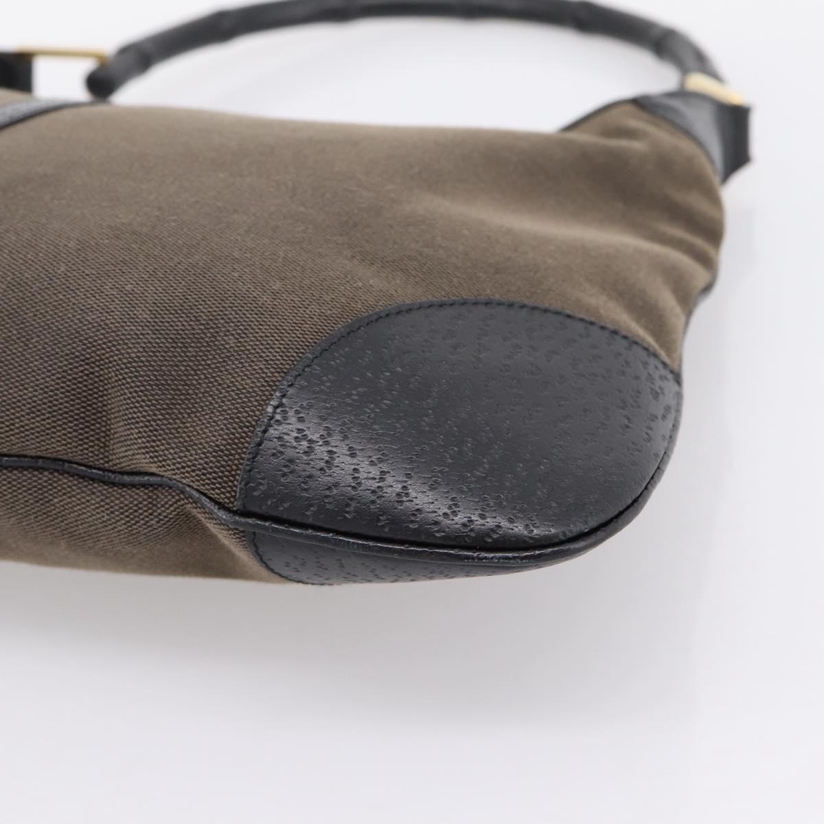 GUCCI Bamboo Jackie Shoulder Bag Canvas Brown Gold 001 4061 Auth 203473V