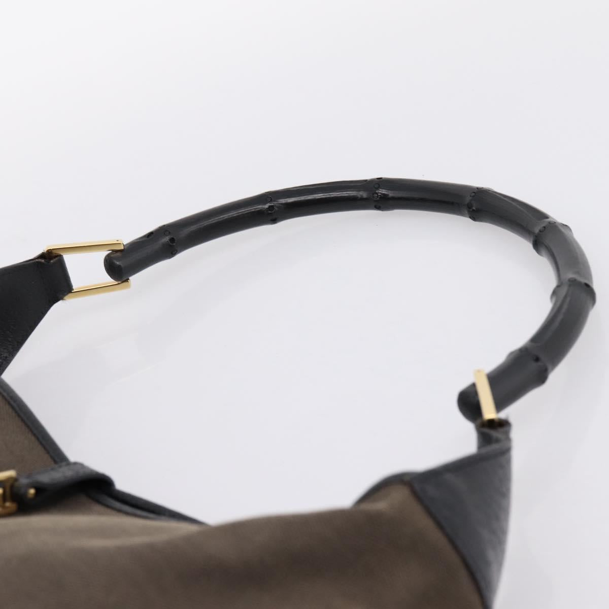GUCCI Bamboo Jackie Shoulder Bag Canvas Brown Gold 001 4061 Auth 203473V