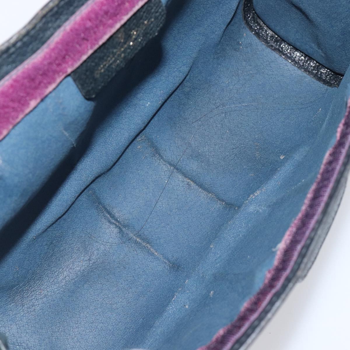 GUCCI GG Supreme Sherry Line Clutch Bag PVC Navy 67 014 2125 Auth 203478
