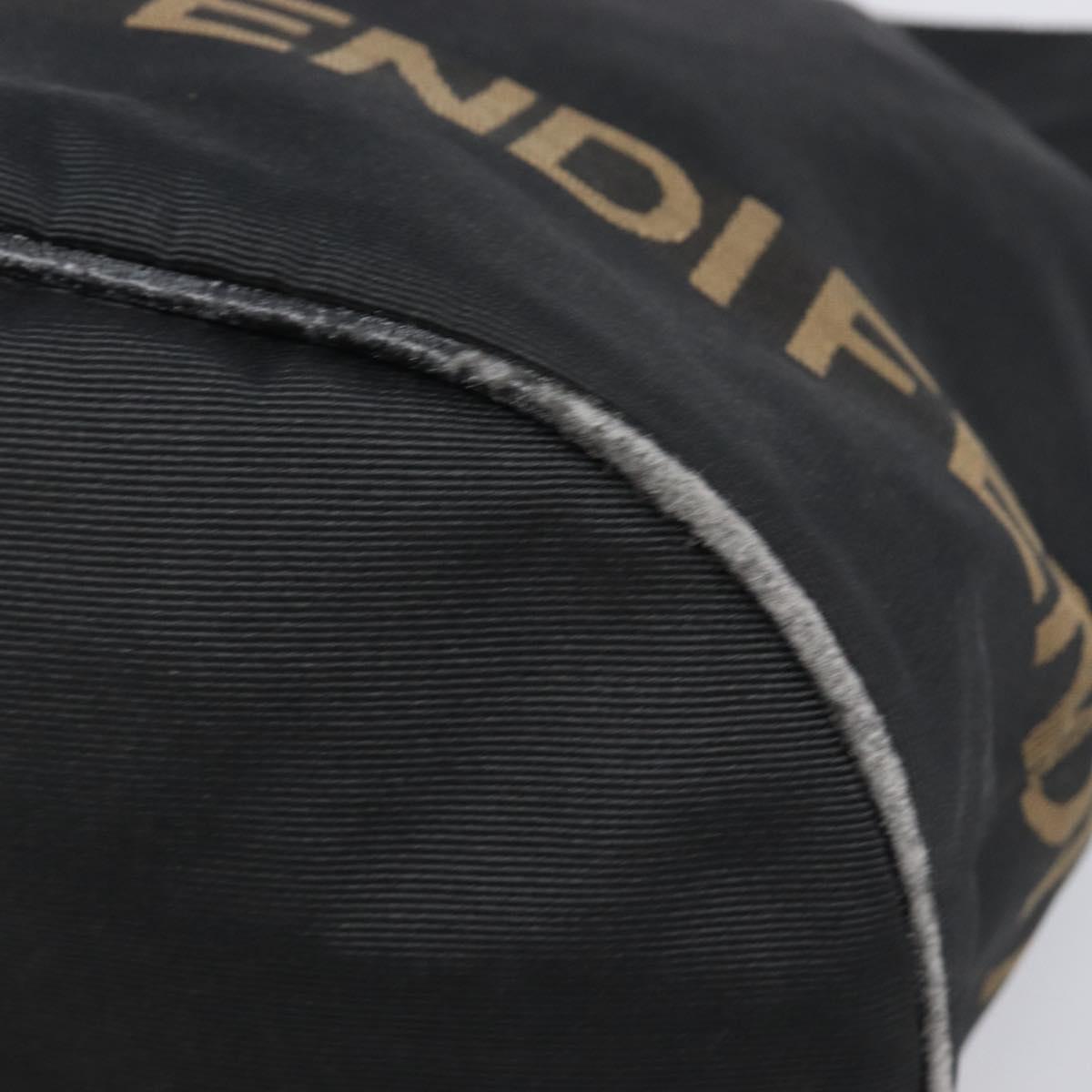 FENDI Hand Bag Canvas Black Auth 203480
