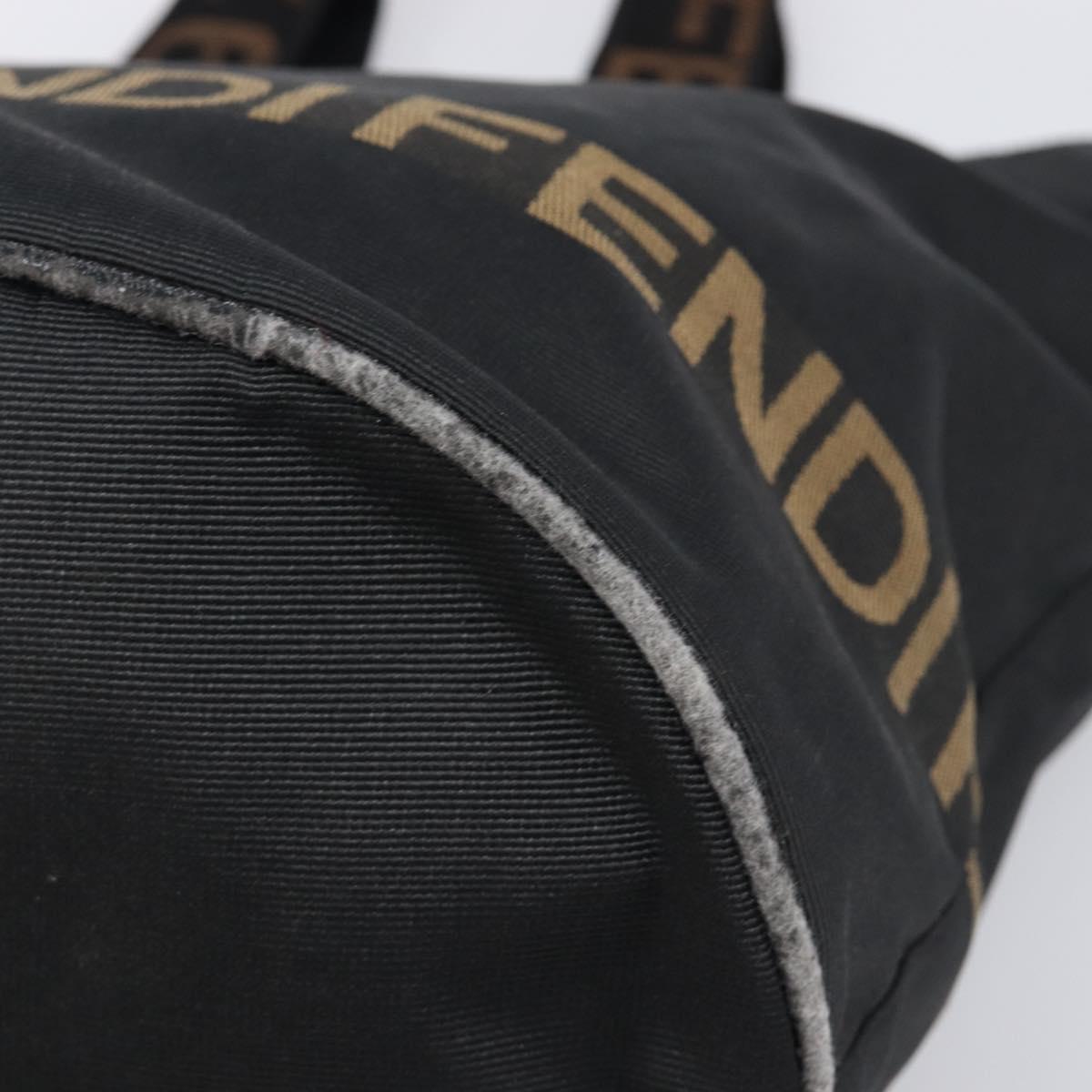 FENDI Hand Bag Canvas Black Auth 203480