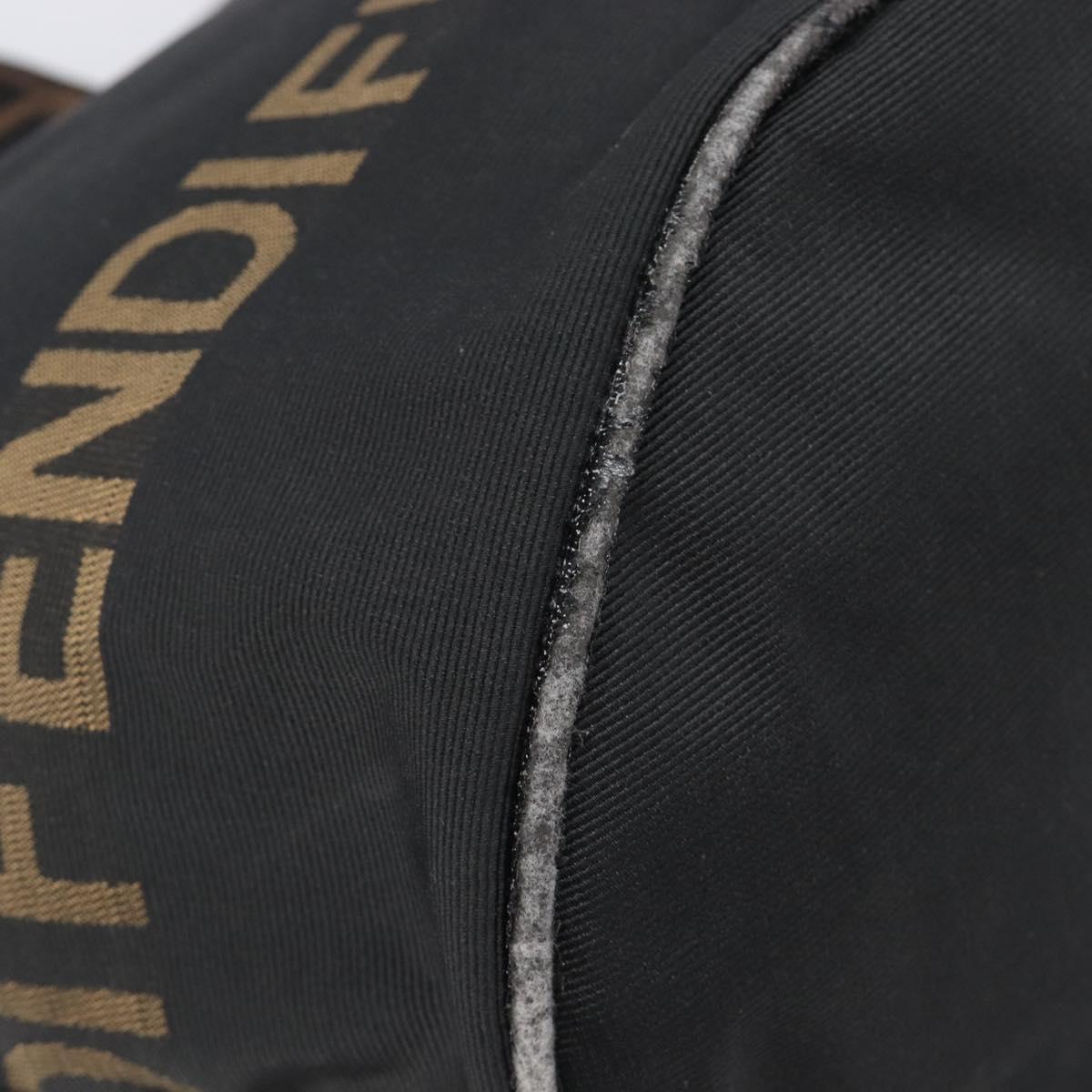 FENDI Hand Bag Canvas Black Auth 203480