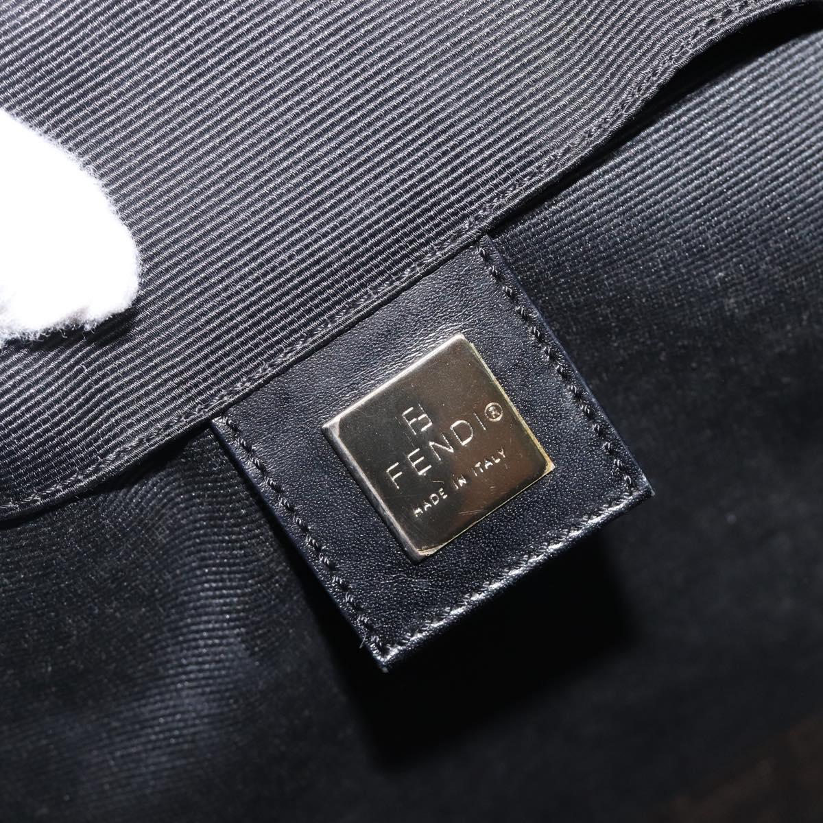 FENDI Hand Bag Canvas Black Auth 203480