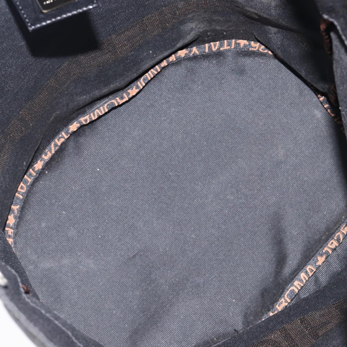 FENDI Hand Bag Canvas Black Auth 203480
