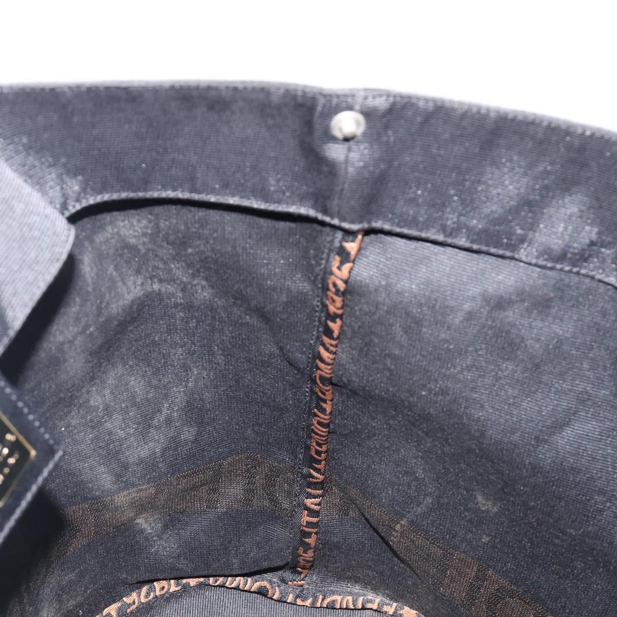 FENDI Hand Bag Canvas Black Auth 203480