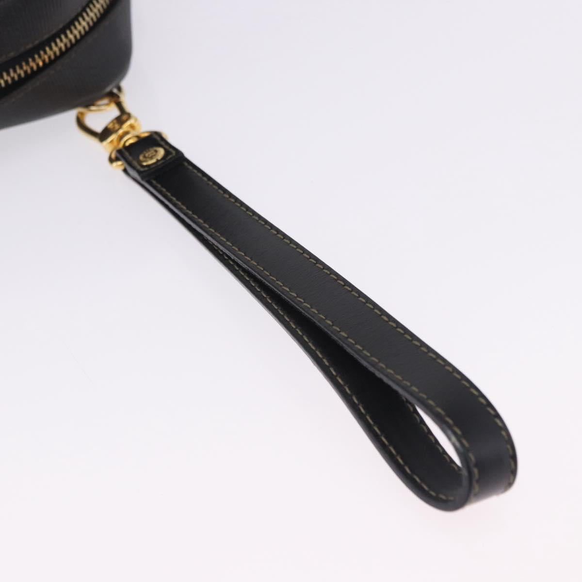 FENDI Pecan Clutch Bag PVC Leather Brown Gold Tone Auth 203483V