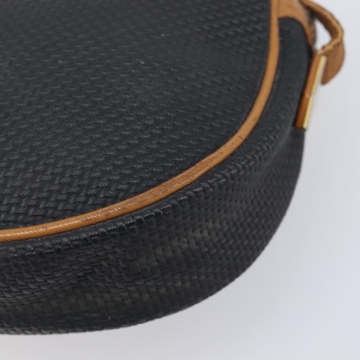SAINT LAURENT Shoulder Bag PVC Canvas Black Gold Auth 203496