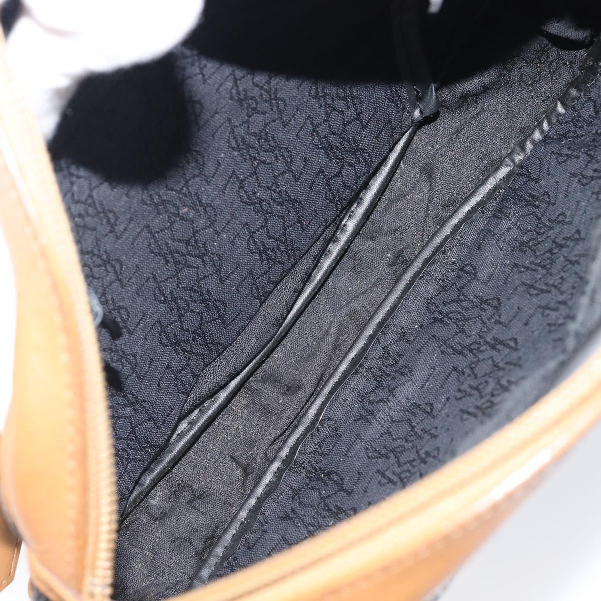 SAINT LAURENT Shoulder Bag PVC Canvas Black Gold Auth 203496