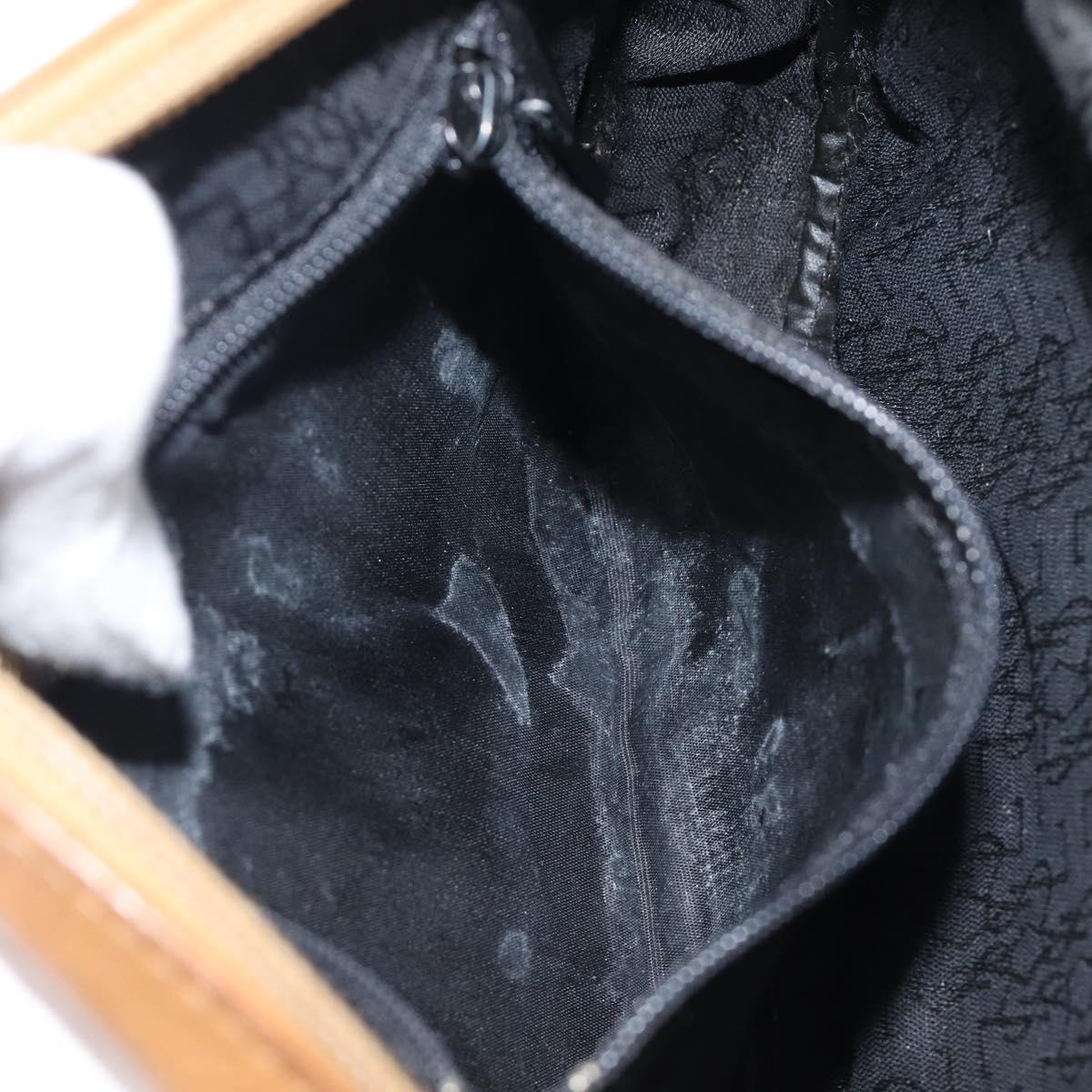 SAINT LAURENT Shoulder Bag PVC Canvas Black Gold Auth 203496