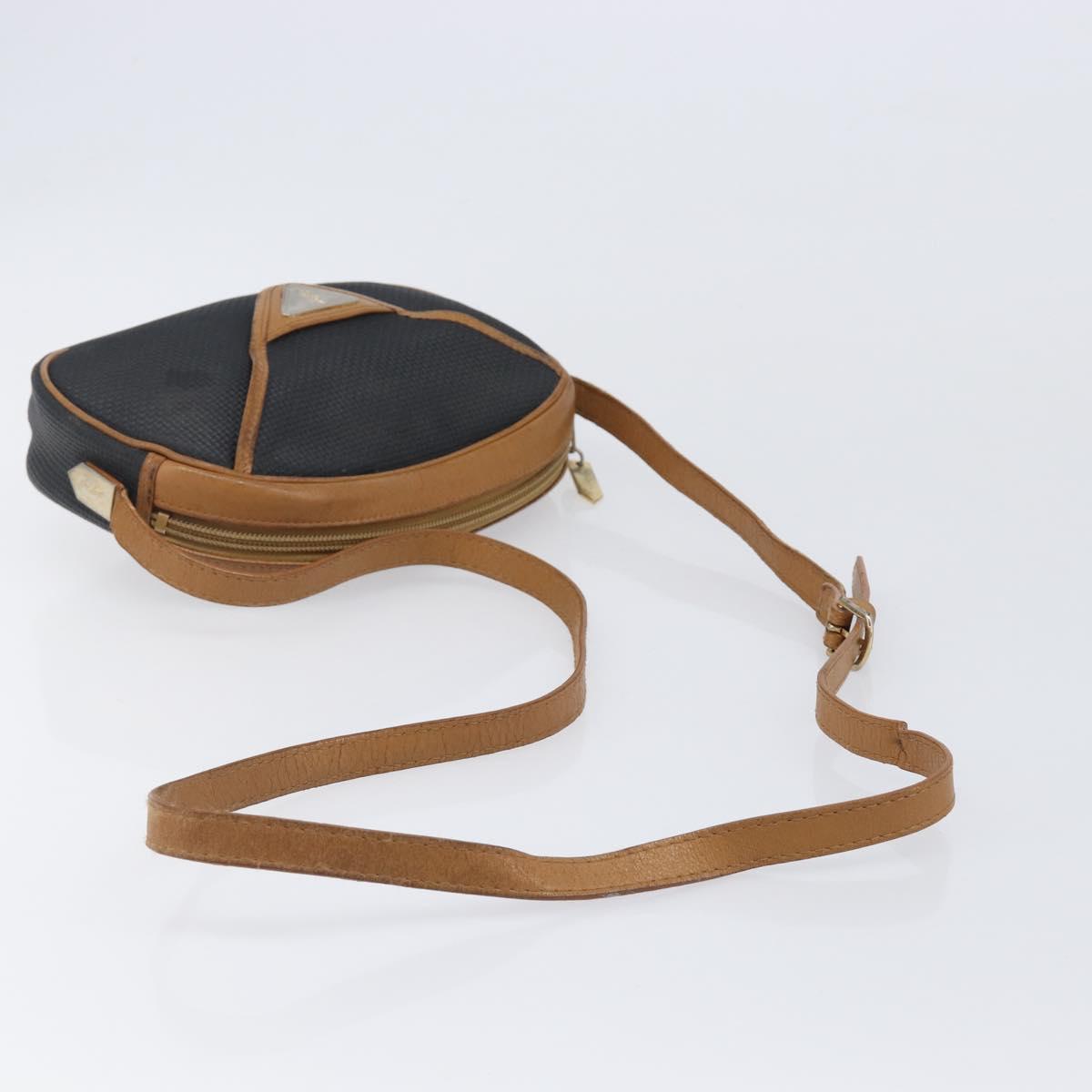 SAINT LAURENT Shoulder Bag PVC Canvas Black Gold Auth 203496