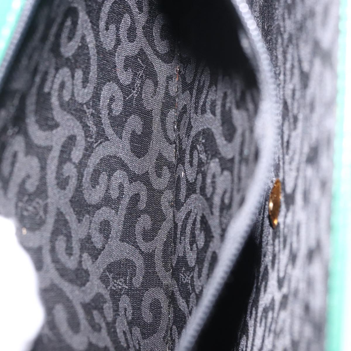 SAINT LAURENT Shoulder Bag Leather Green Gold Tone Auth 203497