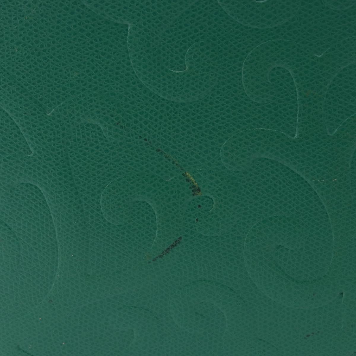 SAINT LAURENT Shoulder Bag Leather Green Gold Tone Auth 203497