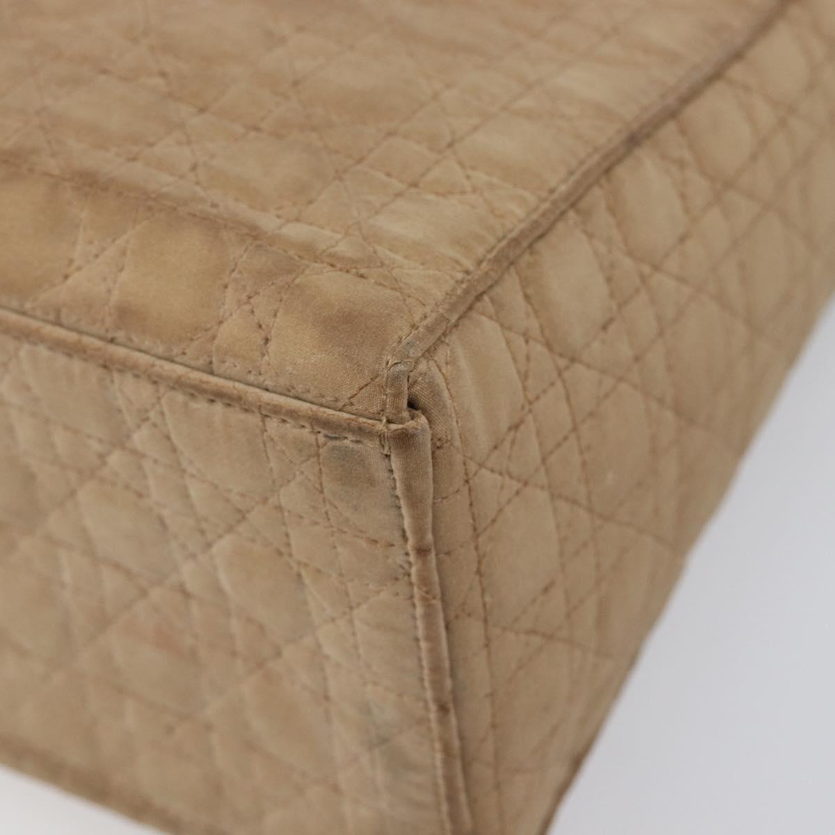 Christian Dior Canage Shoulder Bag Canvas Beige Gold Auth 203499