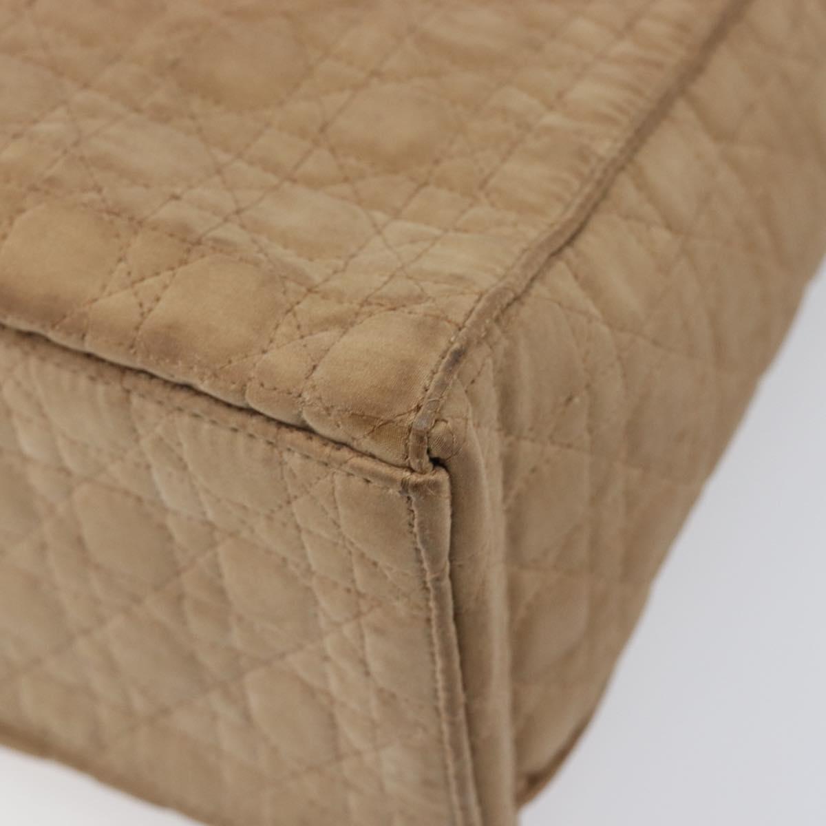 Christian Dior Canage Shoulder Bag Canvas Beige Gold Auth 203499
