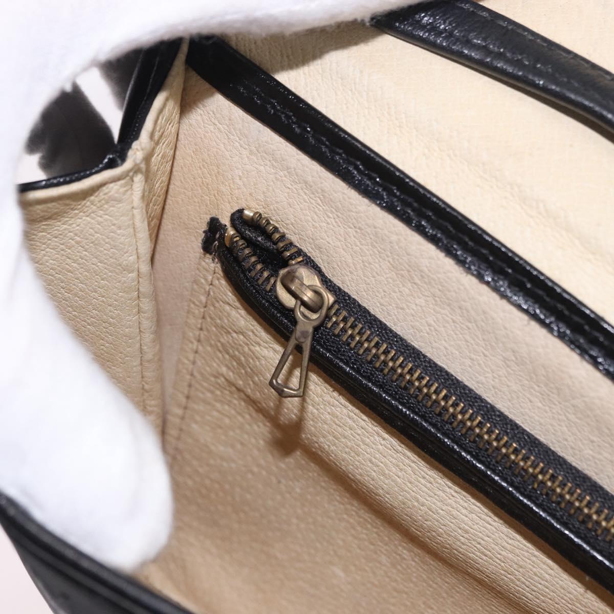 MCM Vicetos Shoulder Bag PVC Leather Black Gold Tone Auth 203593