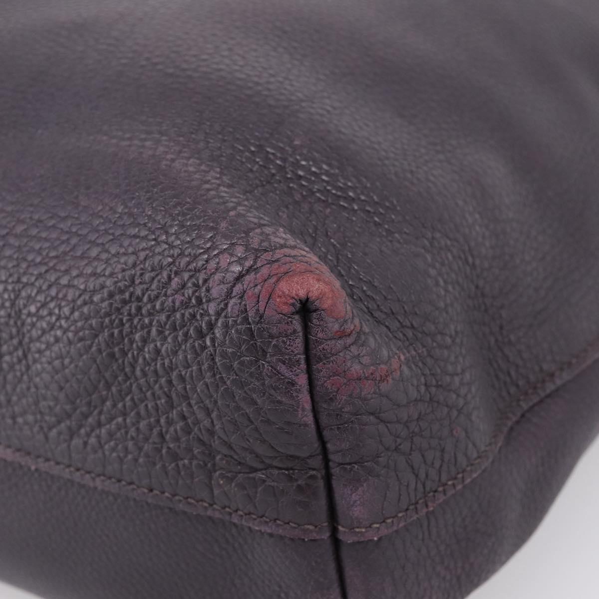 PRADA Hand Bag Vittero Dino Leather Purple Silver Auth 203600