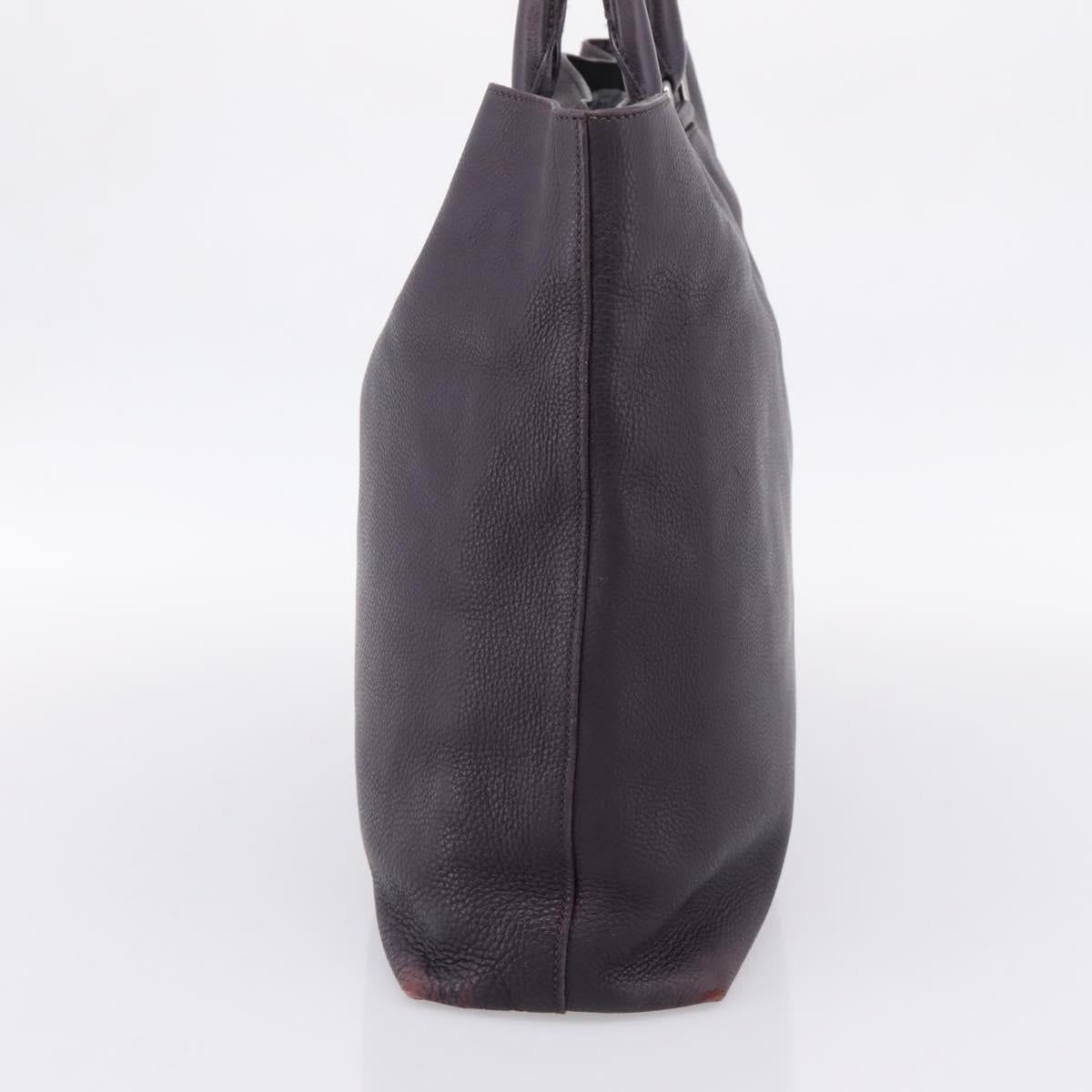 PRADA Hand Bag Vittero Dino Leather Purple Silver Auth 203600