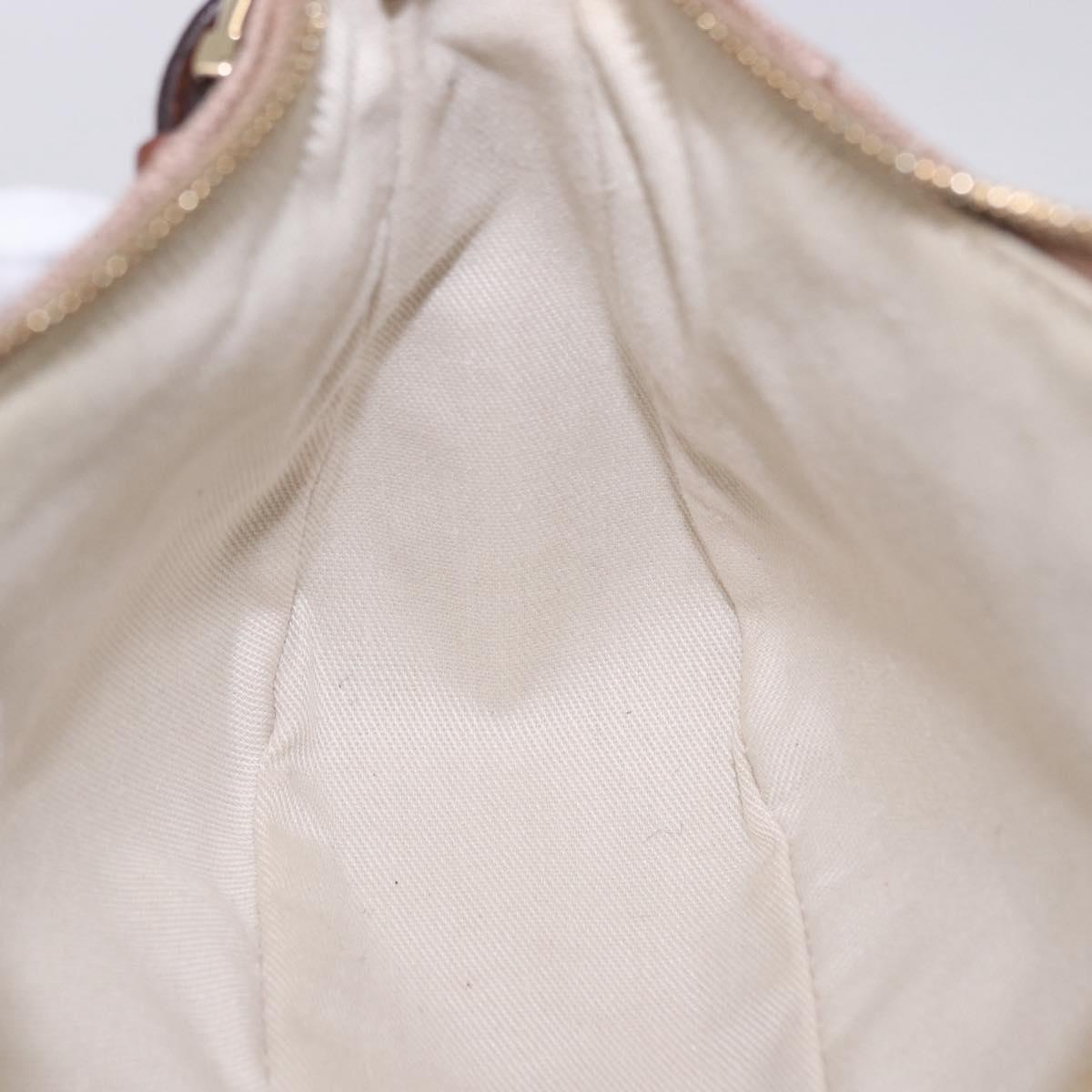 Salvatore Ferragamo Gancini Accessory Pouch PVC Canvas Pink Gold Auth 203603V