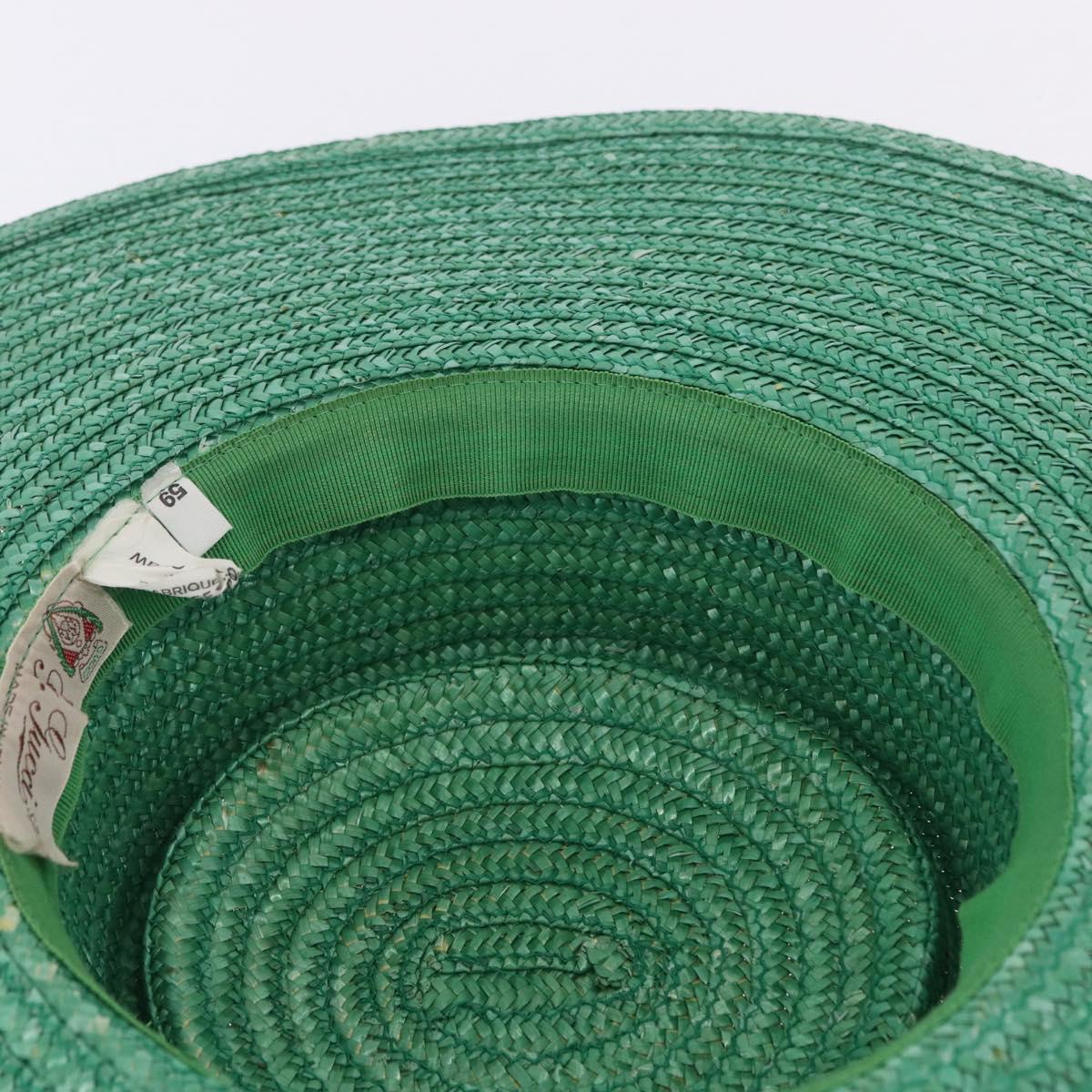 GUCCI Hat Straw Green Auth 203605M