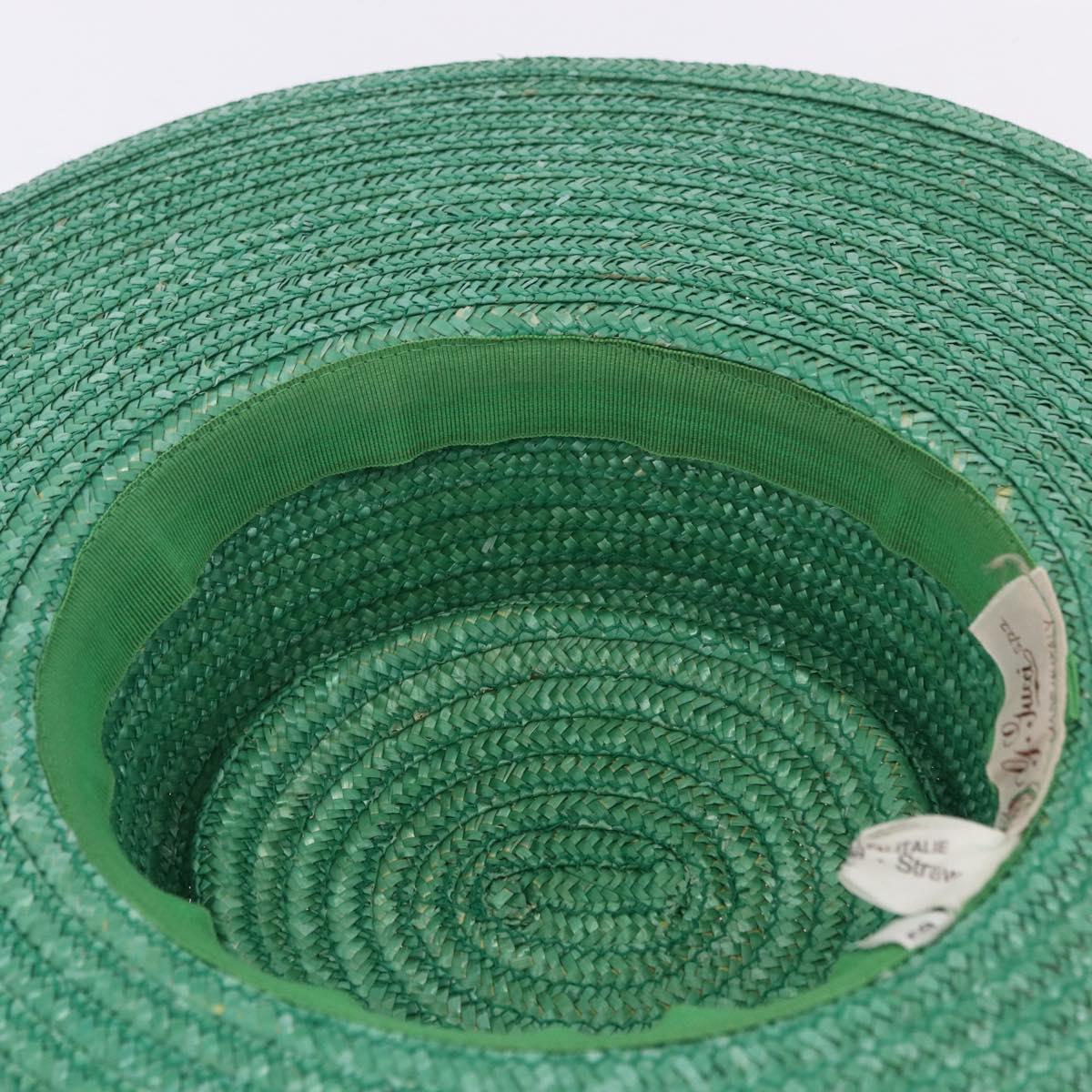 GUCCI Hat Straw Green Auth 203605M
