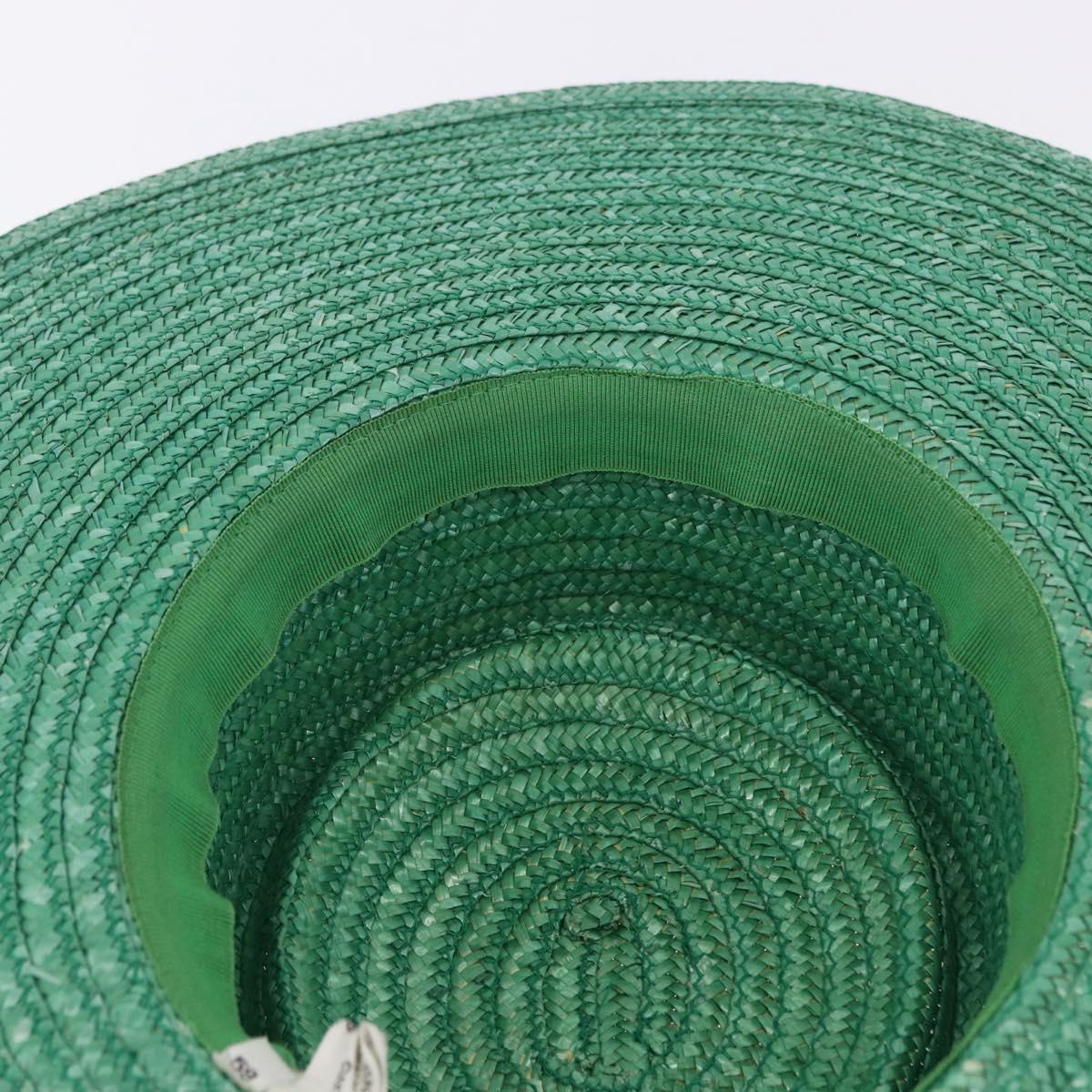 GUCCI Hat Straw Green Auth 203605M