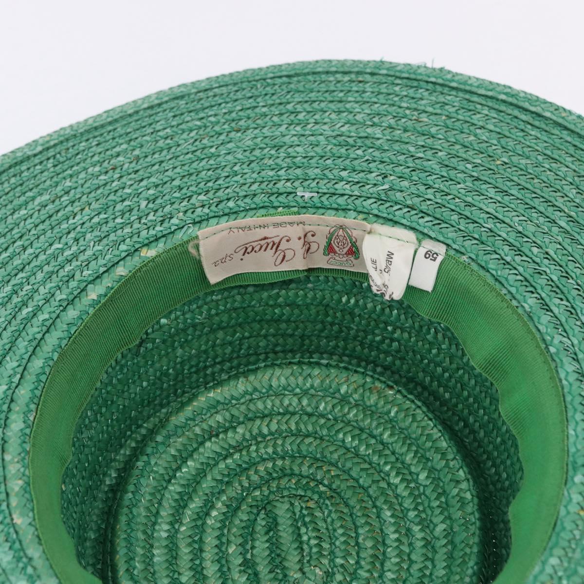 GUCCI Hat Straw Green Auth 203605M