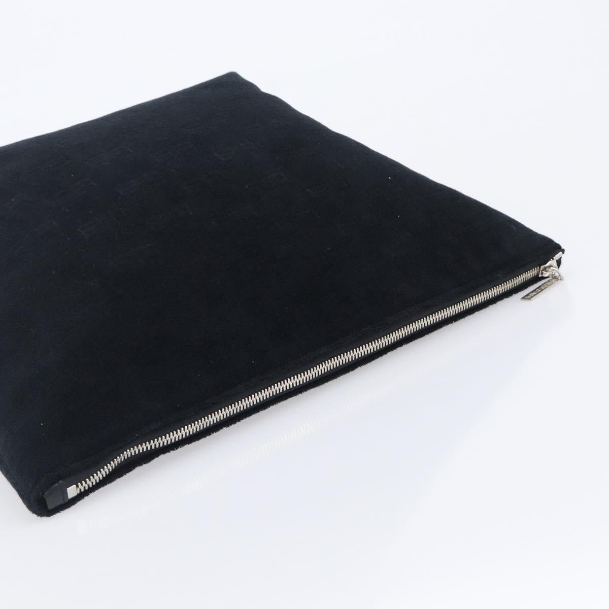 BALENCIAGA Clutch Bag Pile Black Silver Auth 203606A