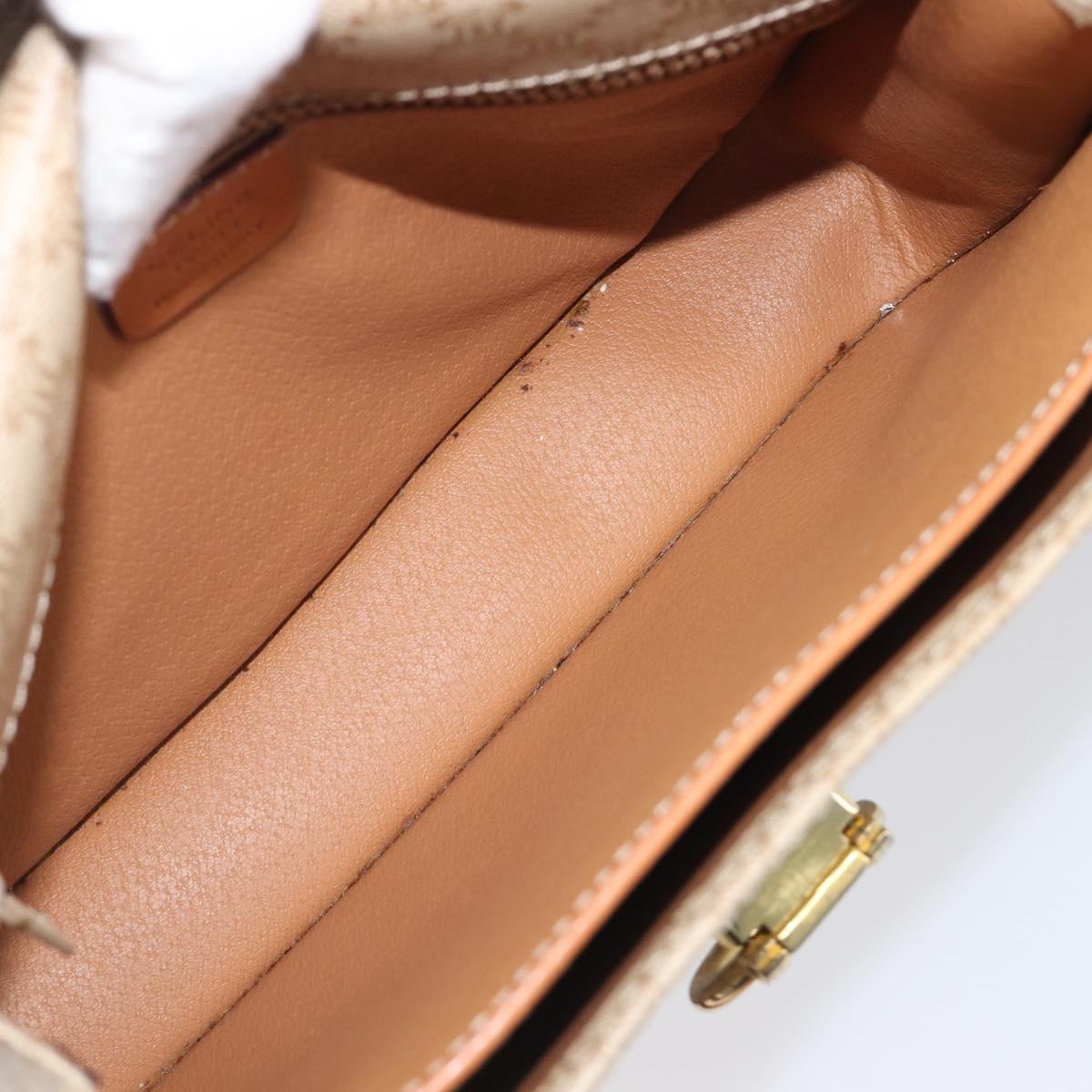 CELINE Macadam Canvas Shoulder Bag PVC Beige Gold Auth 203607