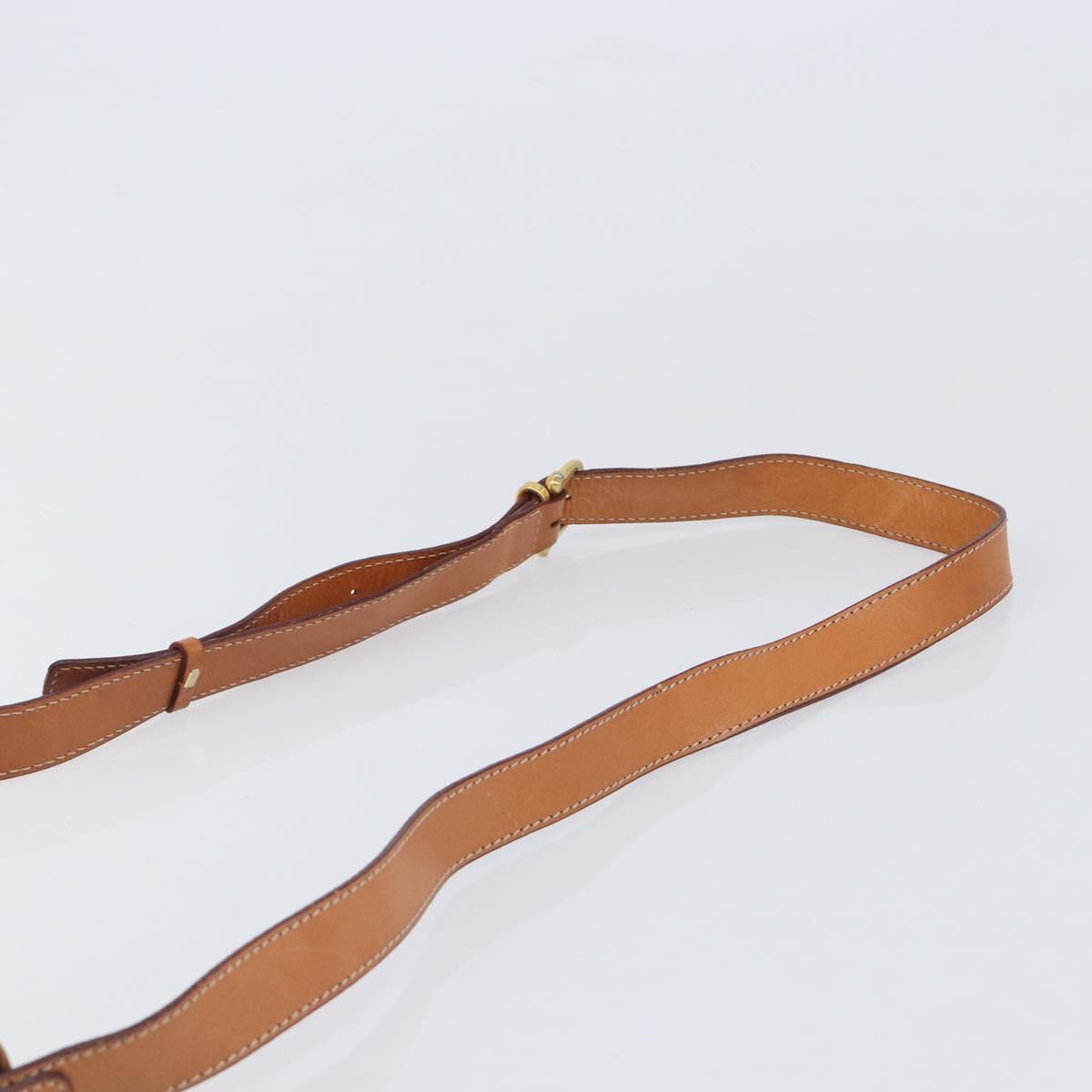 CELINE Macadam Canvas Shoulder Bag PVC Beige Gold Auth 203607