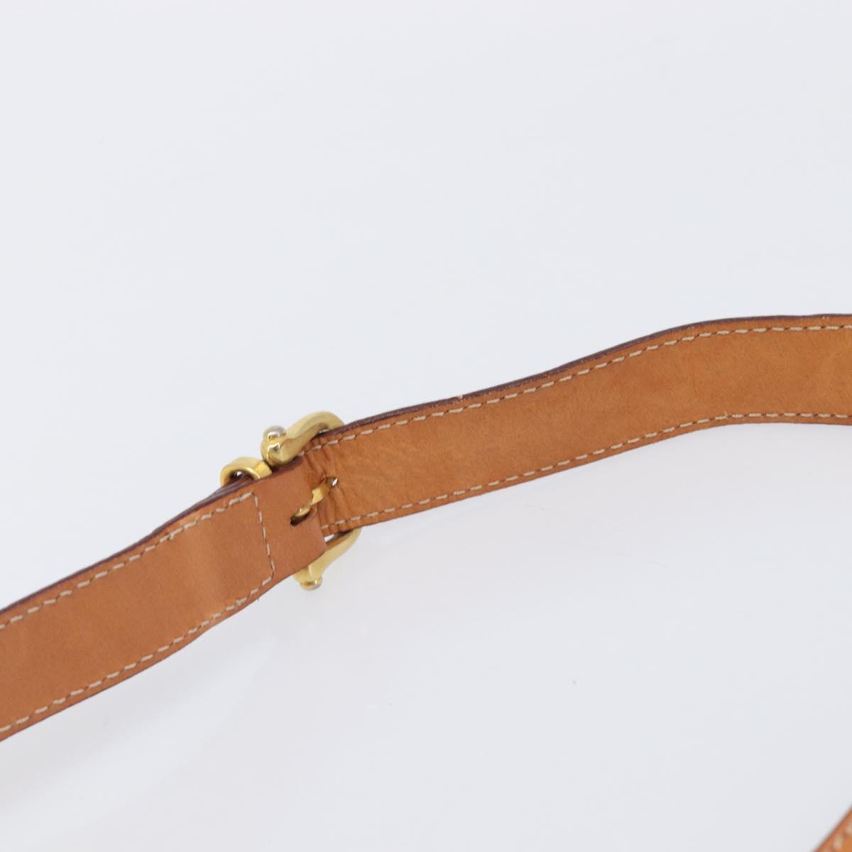 CELINE Macadam Canvas Shoulder Bag PVC Beige Gold Auth 203607