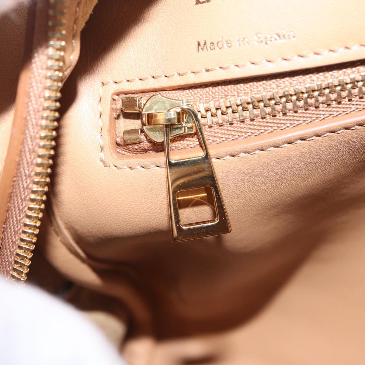 LOEWE Amazona 28 Hand Bag Canvas 2way Beige Gold Auth 203608SAM