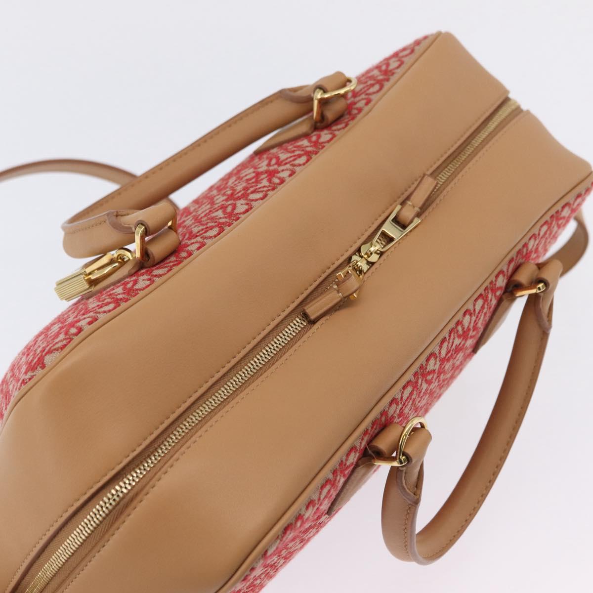 LOEWE Amazona 28 Hand Bag Canvas 2way Beige Gold Auth 203608SAM