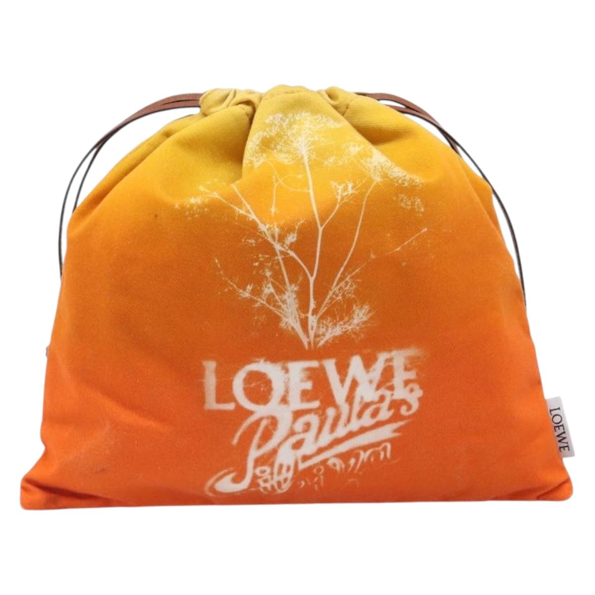 LOEWE Parauzui Visa Collaboration Purse Pouch Canvas Orange Auth 203609