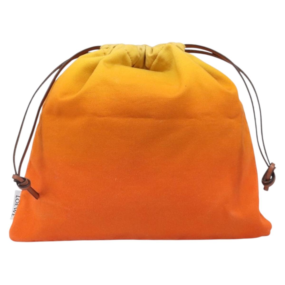 LOEWE Parauzui Visa Collaboration Purse Pouch Canvas Orange Auth 203609