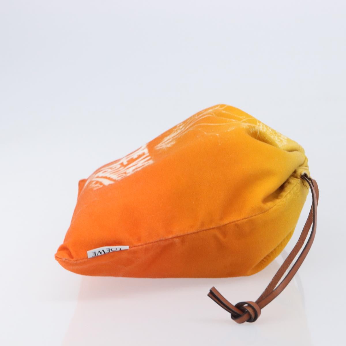 LOEWE Parauzui Visa Collaboration Purse Pouch Canvas Orange Auth 203609