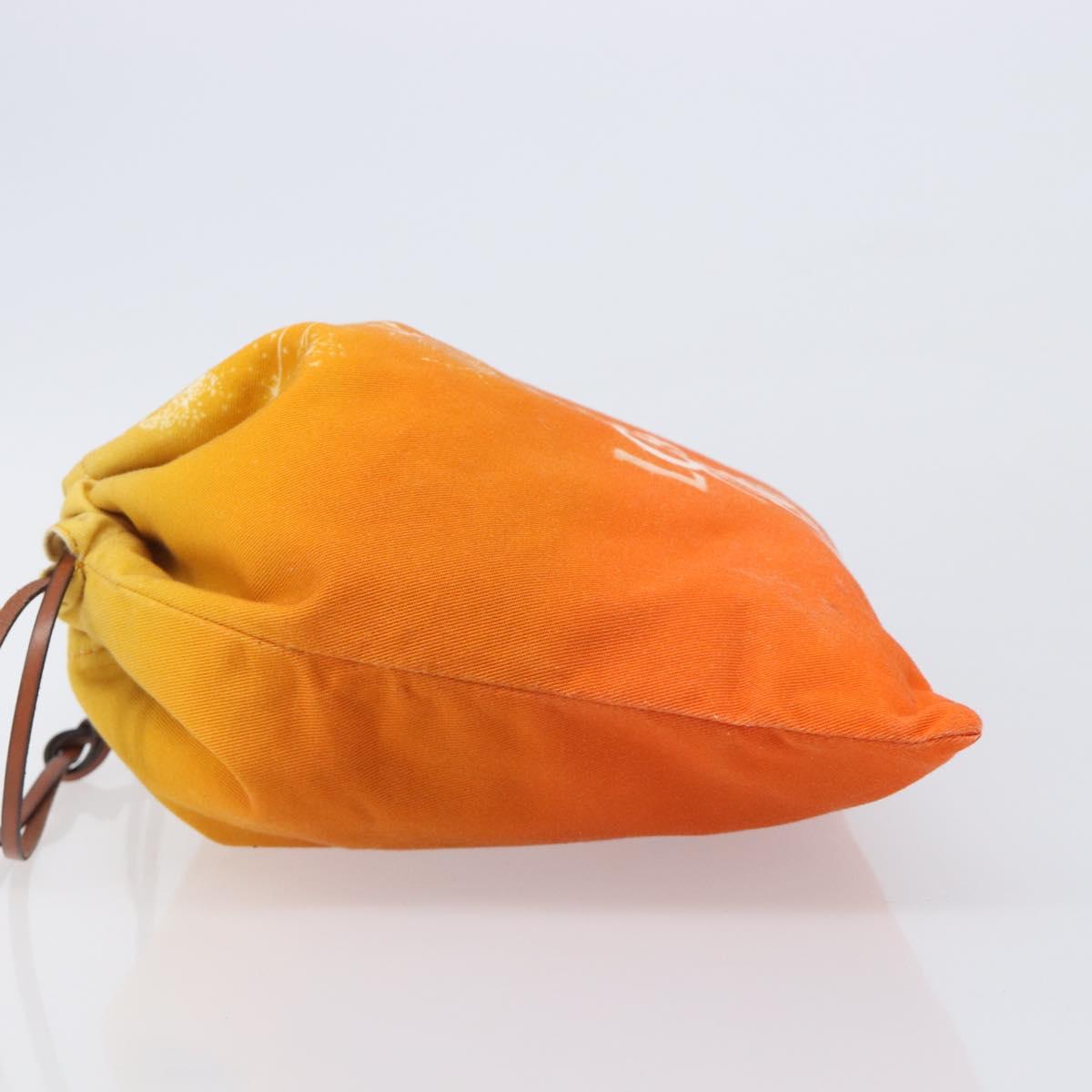 LOEWE Parauzui Visa Collaboration Purse Pouch Canvas Orange Auth 203609