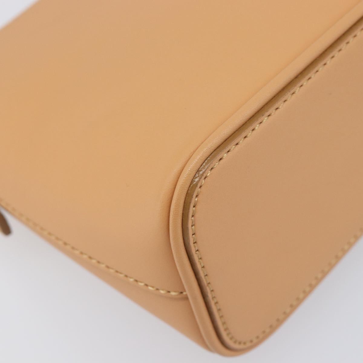 BURBERRY Shoulder Bag Leather Beige Gold Auth 203612A