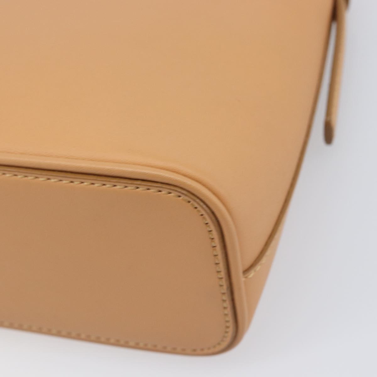 BURBERRY Shoulder Bag Leather Beige Gold Auth 203612A