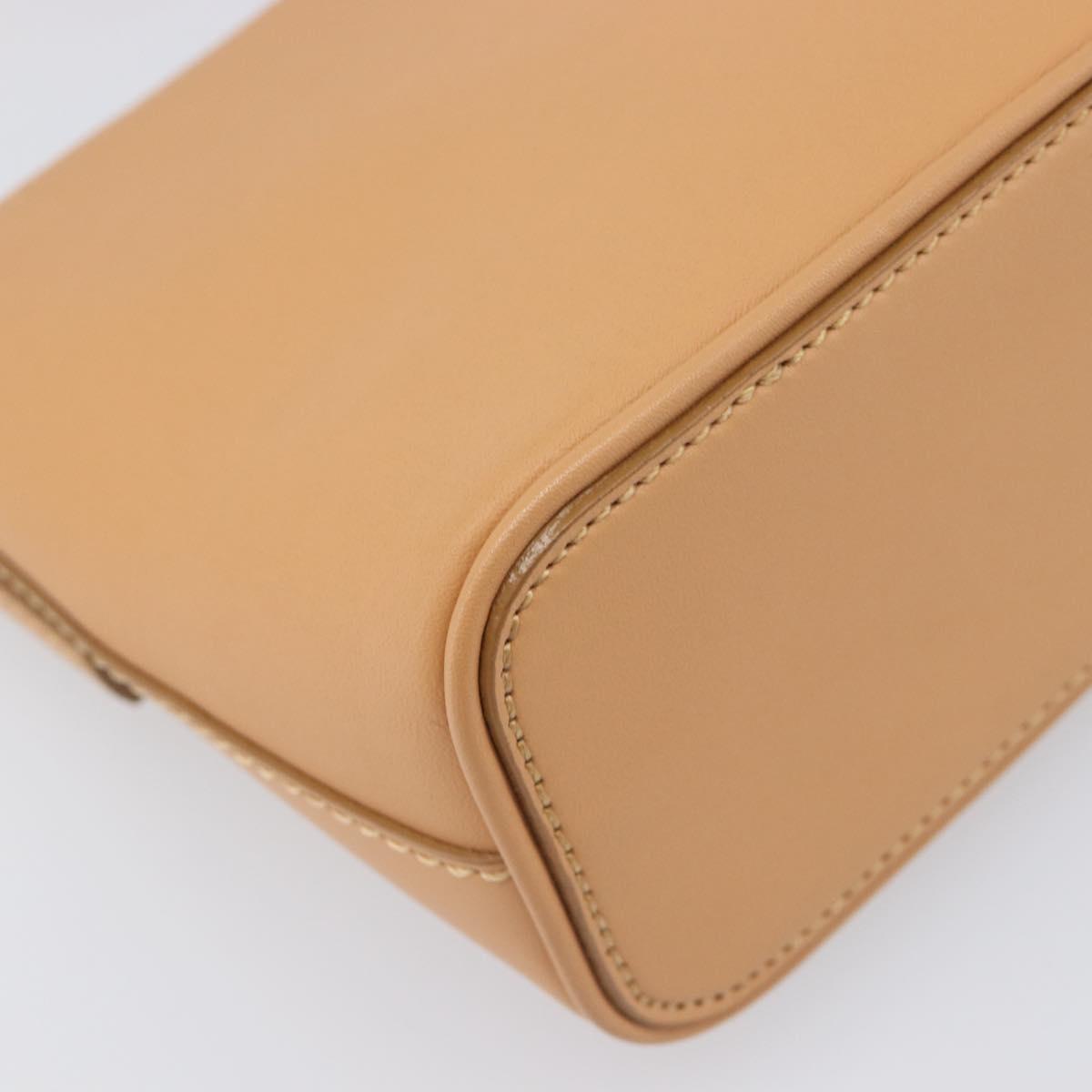 BURBERRY Shoulder Bag Leather Beige Gold Auth 203612A