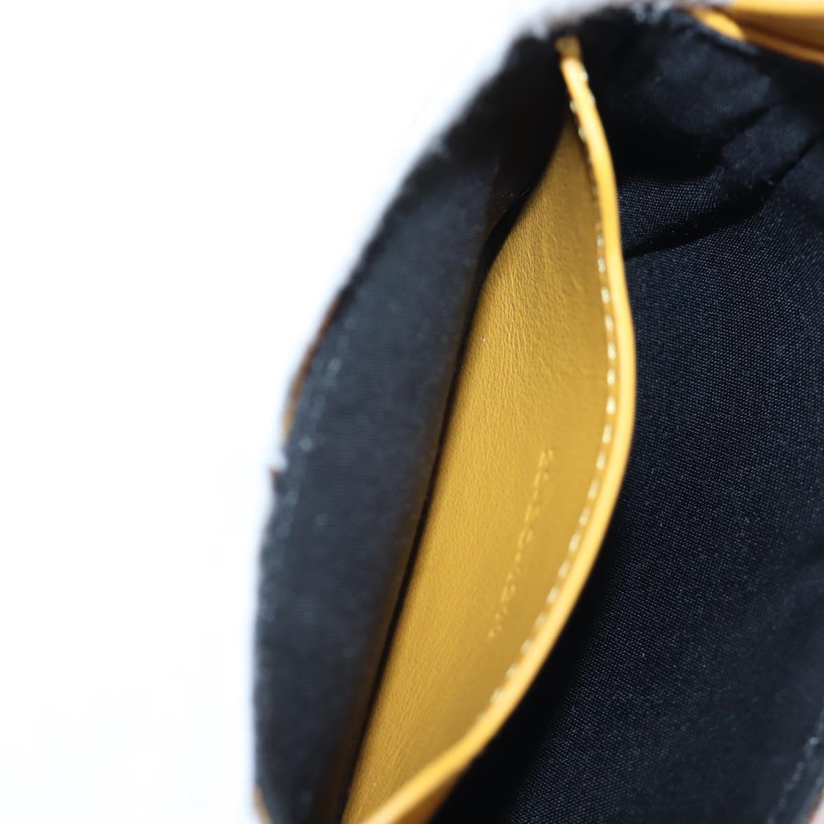 Christian Dior Trotter Canvas Rock Shoulder Pouch Yellow Silver Auth 203620M