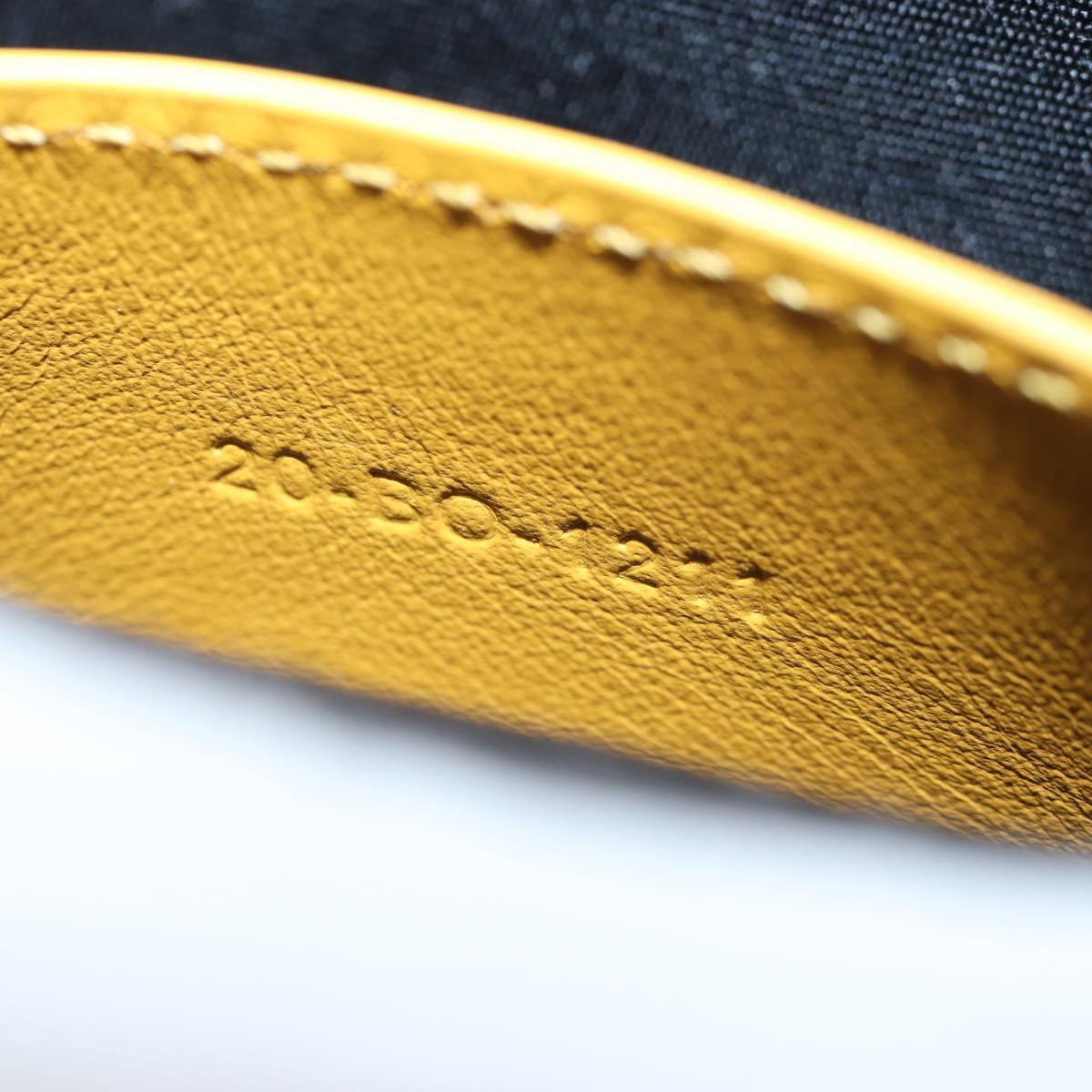 Christian Dior Trotter Canvas Rock Shoulder Pouch Yellow Silver Auth 203620M