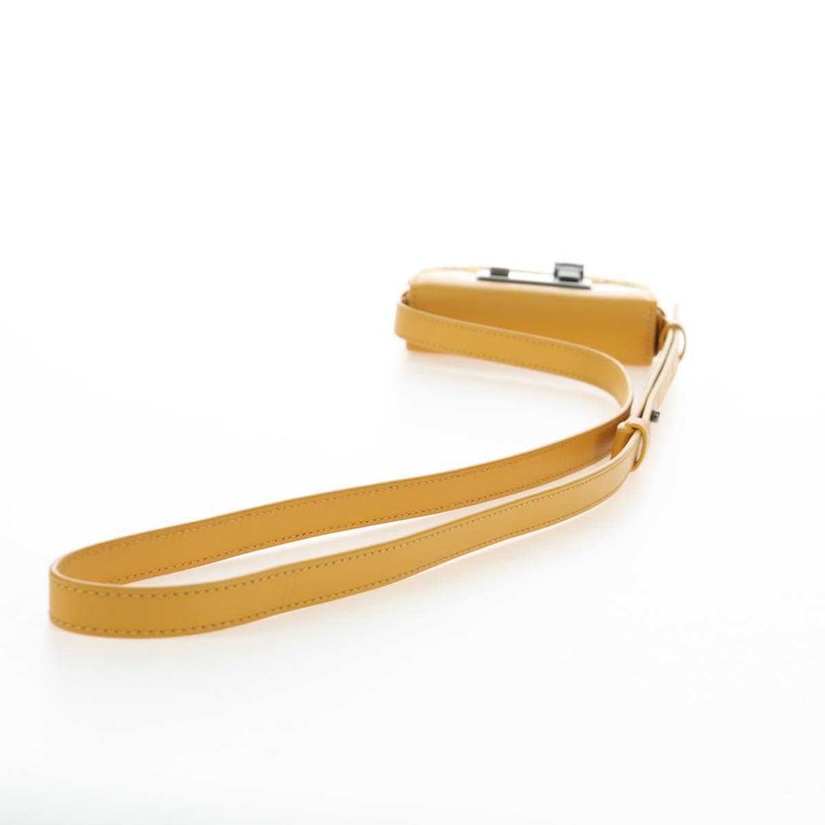 Christian Dior Trotter Canvas Rock Shoulder Pouch Yellow Silver Auth 203620M
