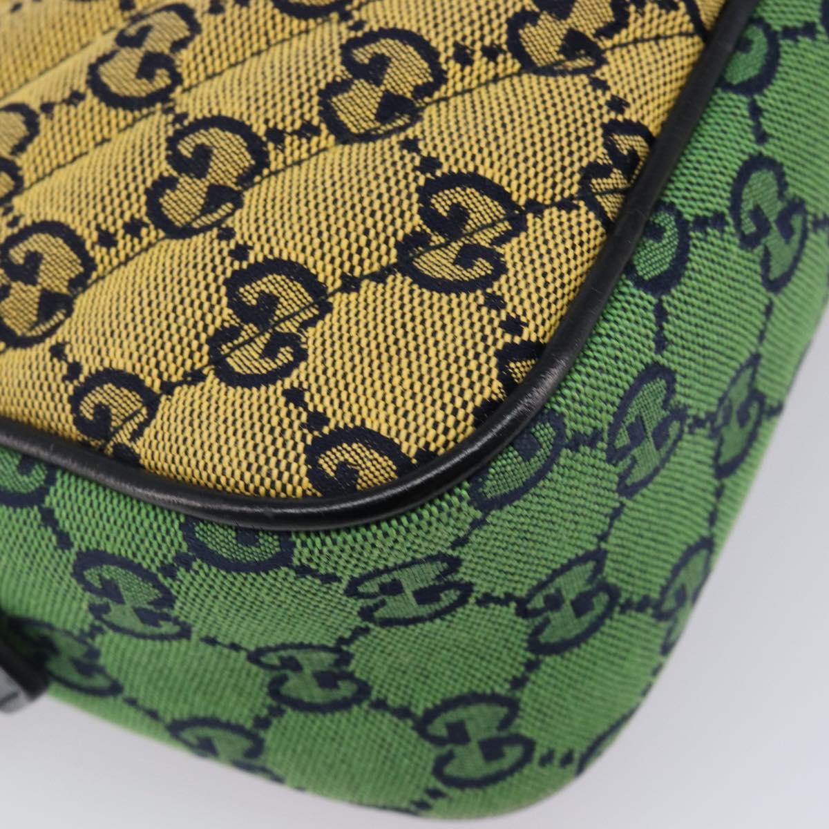 GUCCI GG Canvas GG Marmont Chain Bag Multicolor Silver 447632 Auth 203621
