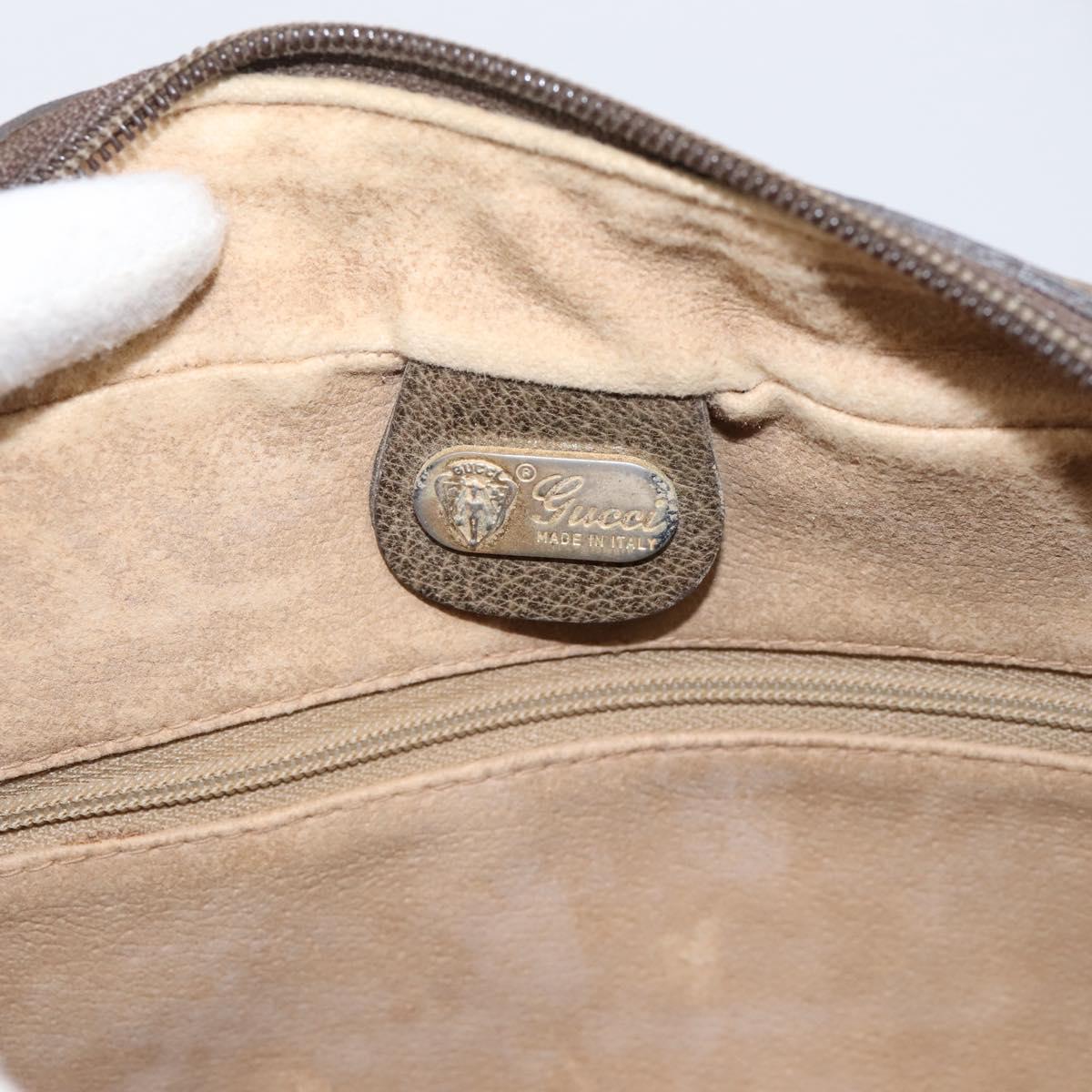 GUCCI GG Supreme Shoulder Bag PVC Beige Gold Auth 203635