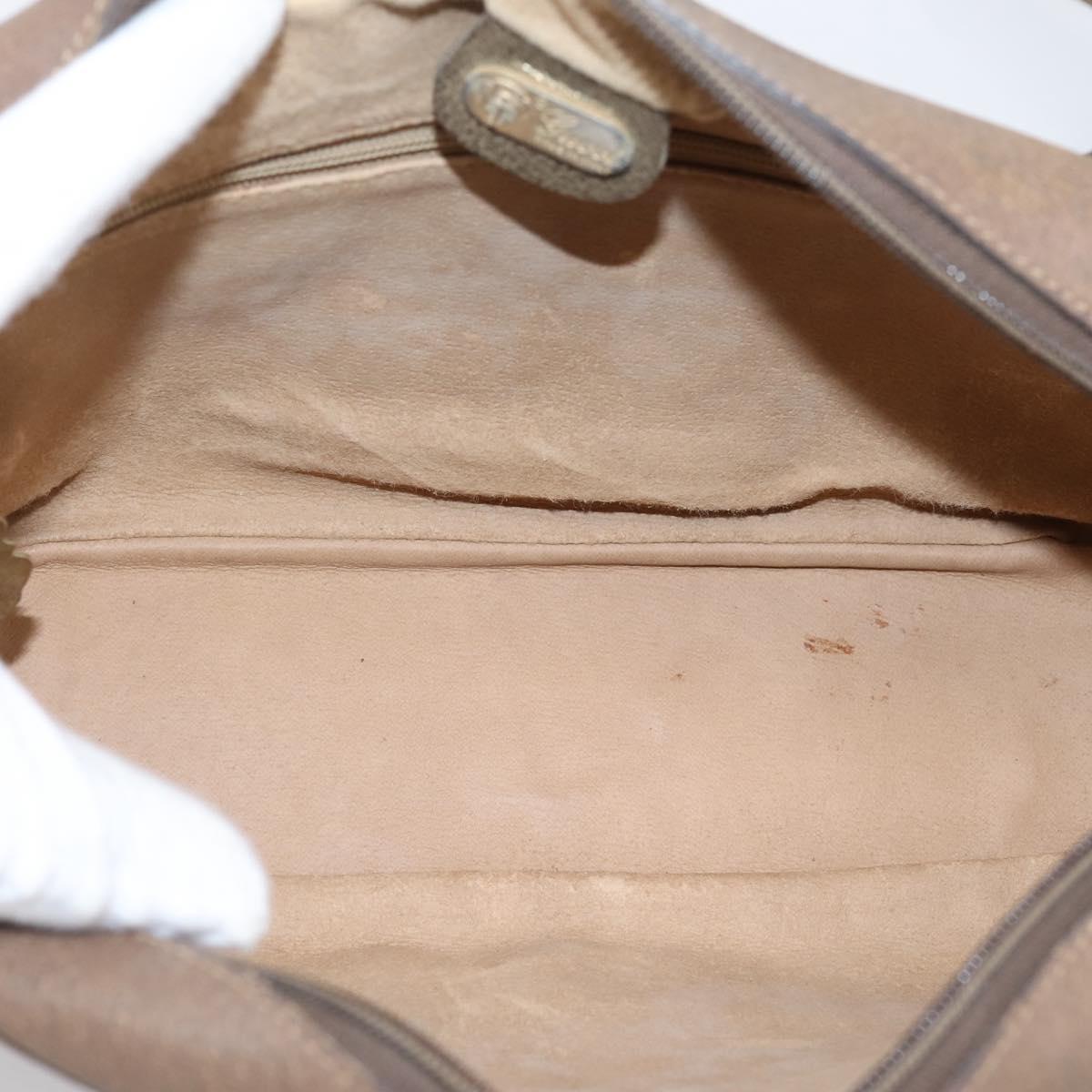 GUCCI GG Supreme Shoulder Bag PVC Beige Gold Auth 203635
